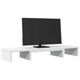 Monitor Stand Riser Adjustable White 80x24x10.5 cm Engineered Wood