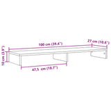 Monitor Stand White 100x27x10 cm Engineered Wood - Extra Image
