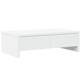 Monitor Stand with Drawers White 50x27x15 cm Engineered Wood - Front View