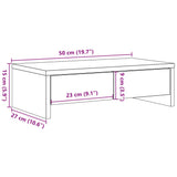 Monitor Stand with Drawers White 50x27x15 cm Engineered Wood