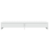 Monitor Stand with Drawers White 100x27x15 cm Engineered Wood - Top-Down View