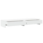 Monitor Stand with Drawers White 100x27x15 cm Engineered Wood