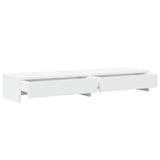 Monitor Stand with Drawers White 100x27x15 cm Engineered Wood - 45-Degree Angle