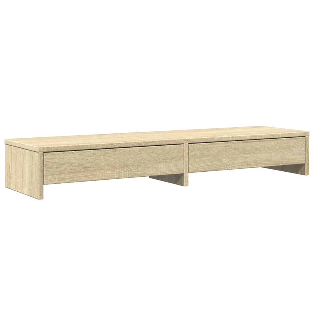 Monitor Stand with Drawers Sonoma Oak 100x27x15 cm Engineered Wood