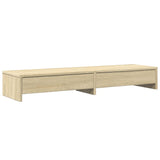 Monitor Stand with Drawers Sonoma Oak 100x27x15 cm Engineered Wood - Front View