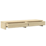 Monitor Stand with Drawers Sonoma Oak 100x27x15 cm Engineered Wood