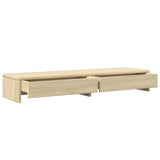 Monitor Stand with Drawers Sonoma Oak 100x27x15 cm Engineered Wood - 45-Degree Angle