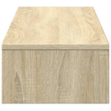 Monitor Stand with Drawers Sonoma Oak 100x27x15 cm Engineered Wood - Rear View