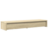 Monitor Stand with Drawers Sonoma Oak 100x27x15 cm Engineered Wood - Close-Up Angle