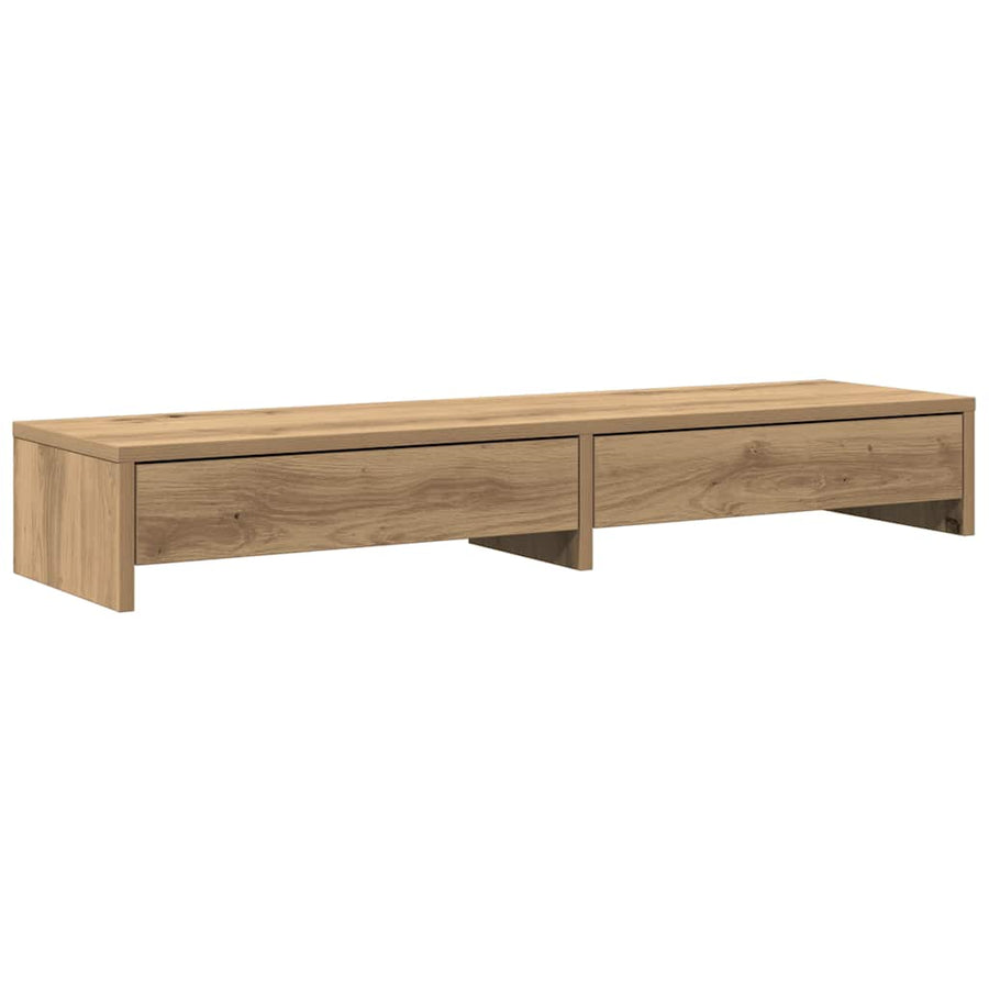 Monitor Stand with Drawers Artisian Oak 100x27x15 cm