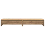 Monitor Stand with Drawers Artisian Oak 100x27x15 cm Engineered Wood - Top-Down View