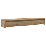 Monitor Stand with Drawers Artisian Oak 100x27x15 cm Engineered Wood - Close-Up Angle