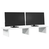Monitor Stand White 100x27x15 cm Engineered Wood - Side View