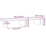 Monitor Stand Artisian Oak 100x27x15 cm Engineered Wood - Extra Image