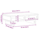 Monitor Stand White 50x27x15 cm Engineered Wood