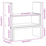 Desk Organiser Adjustable White 40x17x41 cm Engineered Wood - Extra Image