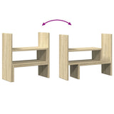 Desk Organiser Adjustable Sonoma Oak 40x17x41 cm Engineered Wood - Close-Up Angle