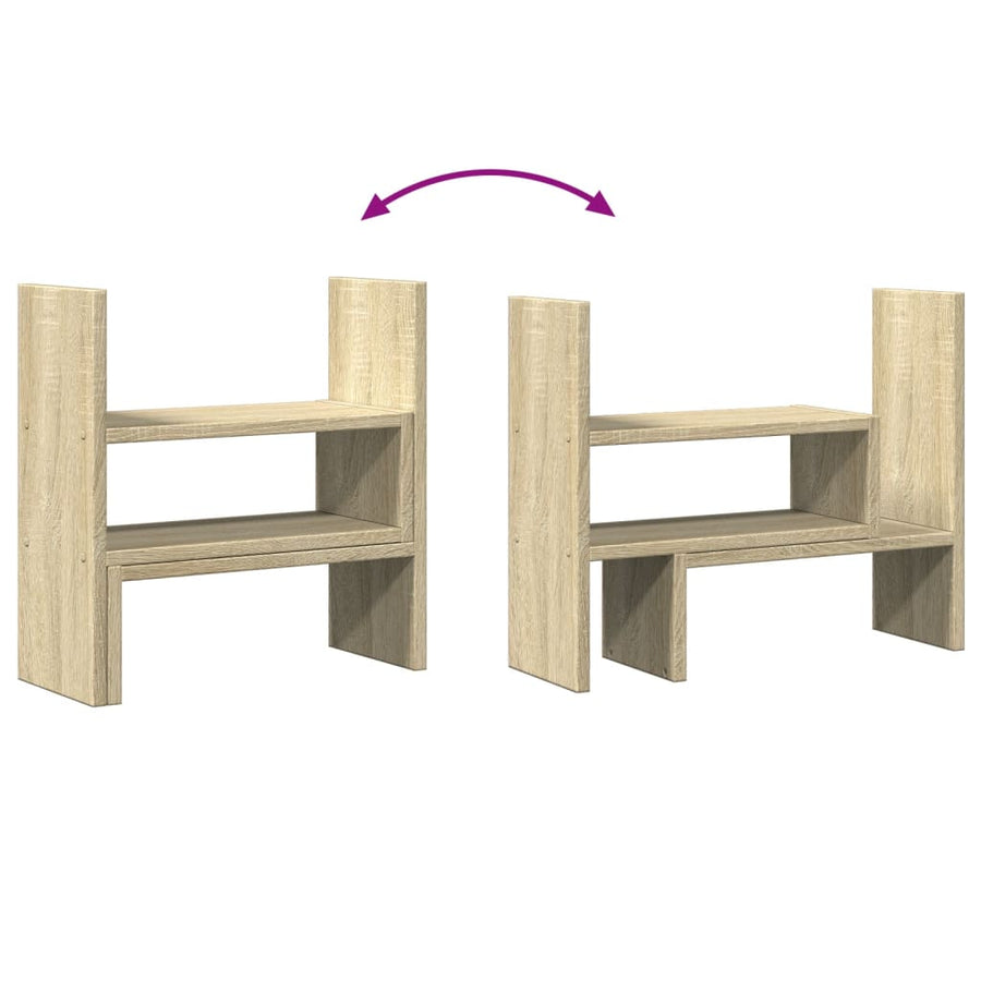 Desk Organiser Adjustable Sonoma Oak 40x17x41cm Engineered Wood