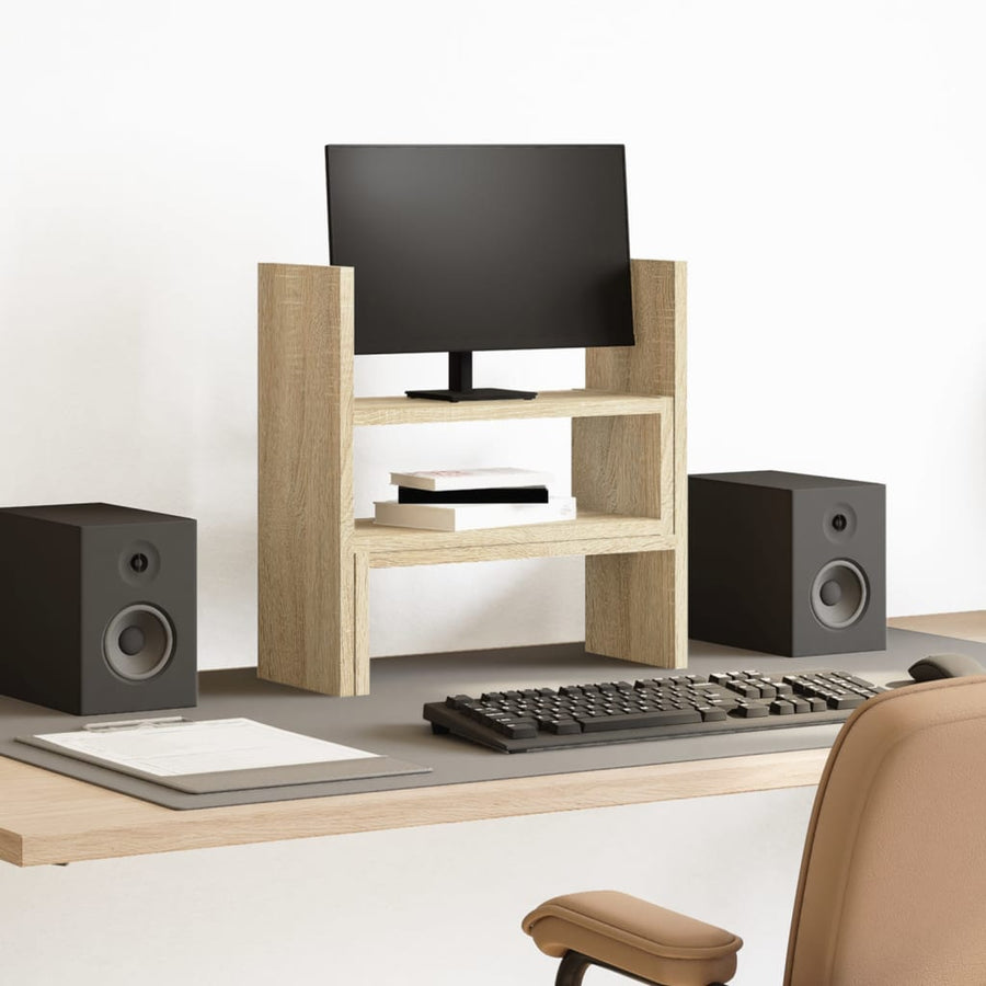 Desk Organiser Adjustable Sonoma Oak 40x17x41cm Engineered Wood