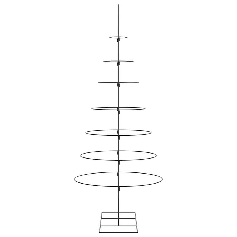 Metal Christmas Tree for Decoration Black 210 cm
