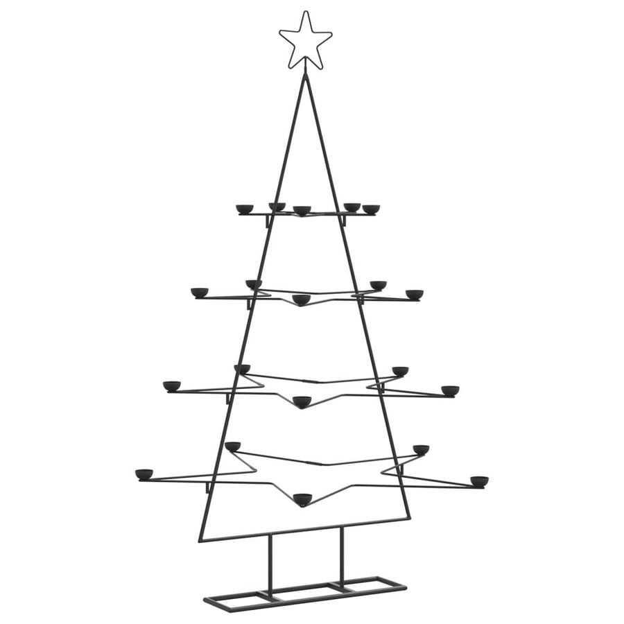 Metal Christmas Tree for Decoration Black 140 cm