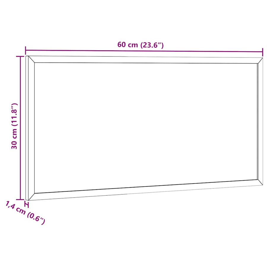 Chalkboard with Solid Pine Wood Frame Black 60x30 cm