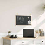 Chalkboard with Solid Pine Wood Frame Black 60x40 cm