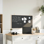 Chalkboard with Solid Pine Wood Frame Black 100x55 cm