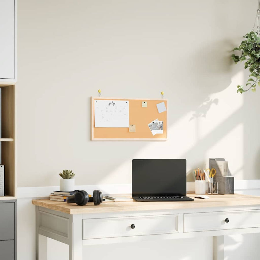 Cork Board with Solid Pine Wood Frame 60x30 cm
