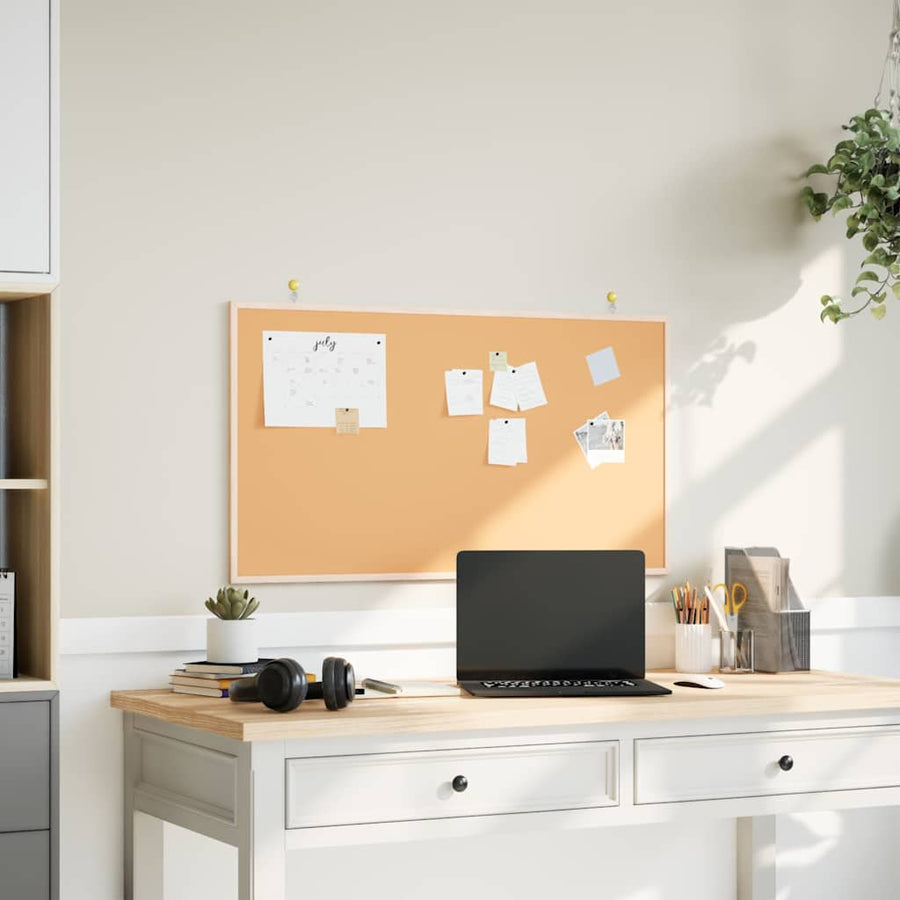 Cork Board with Solid Pine Wood Frame 100x55 cm