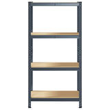 4-Layer Storage Shelf Anthracite Steel&Engineered Wood - Top-Down View