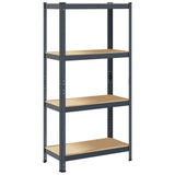 4-Layer Storage Shelf Anthracite Steel&Engineered Wood - Rear View