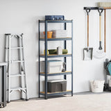 5-Layer Storage Shelf Anthracite Steel&Engineered Wood - Side View