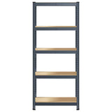 5-Layer Storage Shelf Anthracite Steel&Engineered Wood - Top-Down View
