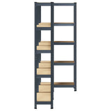 5-Layer Storage Shelves 3 pcs Anthracite Steel&Engineered Wood