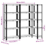 5-Layer Storage Shelves 3 pcs Anthracite Steel&Engineered Wood - Extra Image