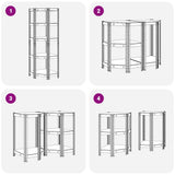 5-Layer Corner Shelf Silver Steel&Engineered Wood