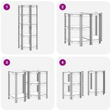 5-Layer Corner Shelf Silver Steel&Engineered Wood - Close-Up Angle
