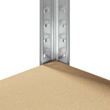 5-Layer Corner Shelf Silver Steel&Engineered Wood - Extra Image