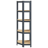 5-Layer Corner Shelf Anthracite Steel&Engineered Wood - Top-Down View