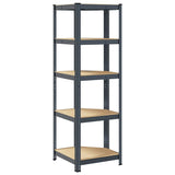 5-Layer Corner Shelf Anthracite Steel&Engineered Wood - Rear View