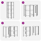 5-Layer Corner Shelf Anthracite Steel&Engineered Wood - Close-Up Angle
