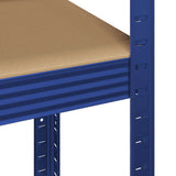 5-Layer Storage Shelves 2 pcs Blue Steel&Engineered Wood - Low Angle