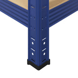 5-Layer Storage Shelves 2 pcs Blue Steel&Engineered Wood - Extra Image