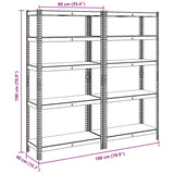 5-Layer Storage Shelves 2 pcs Blue Steel&Engineered Wood - Extra Image