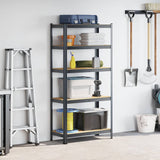 5-Layer Storage Shelf Anthracite Steel&Engineered Wood - Side View