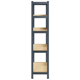 5-Layer Storage Shelf Anthracite Steel&Engineered Wood - 45-Degree Angle