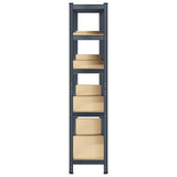 5-Layer Storage Shelves 2 pcs Anthracite Steel&Engineered Wood - 45-Degree Angle