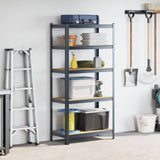5-Layer Heavy-duty Shelf Anthracite Steel&Engineered Wood - Side View
