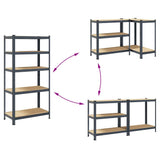 5-Layer Heavy-duty Shelf Anthracite Steel&Engineered Wood